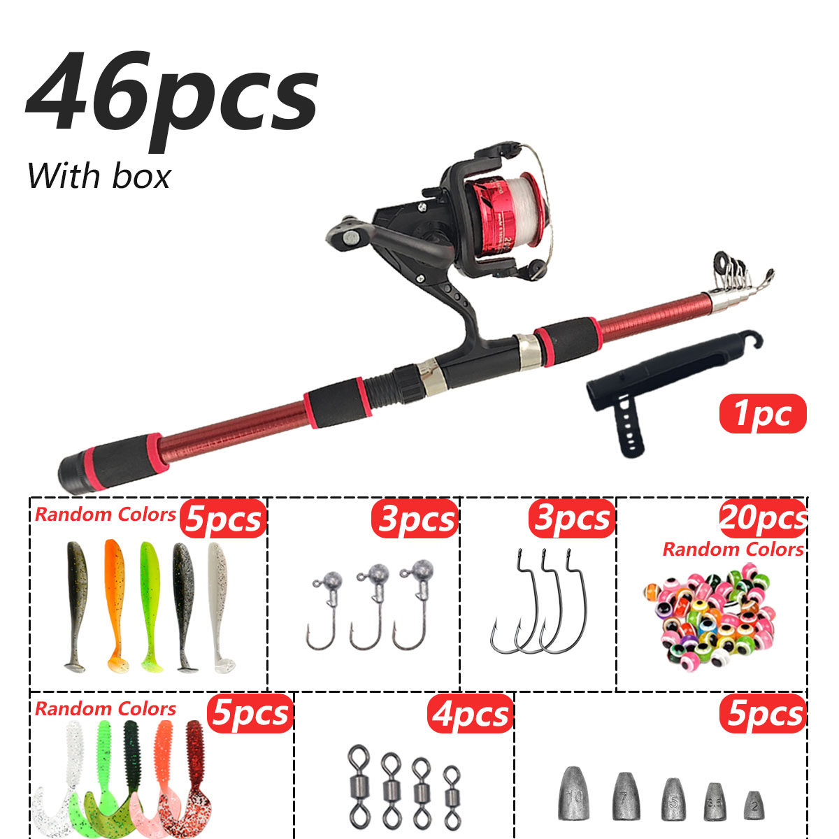 46Pcs Telescopic Fishing Rod R - Saltwater Line review and price